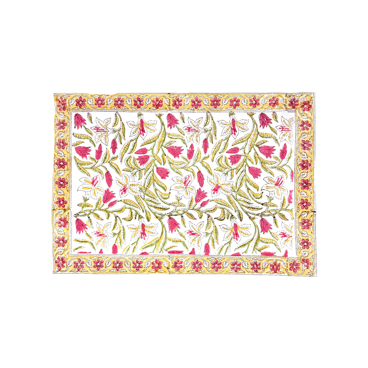 Golden Hour Blooms Floral Placemat Set