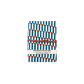Geometric patterned notebook with orange string on a white background