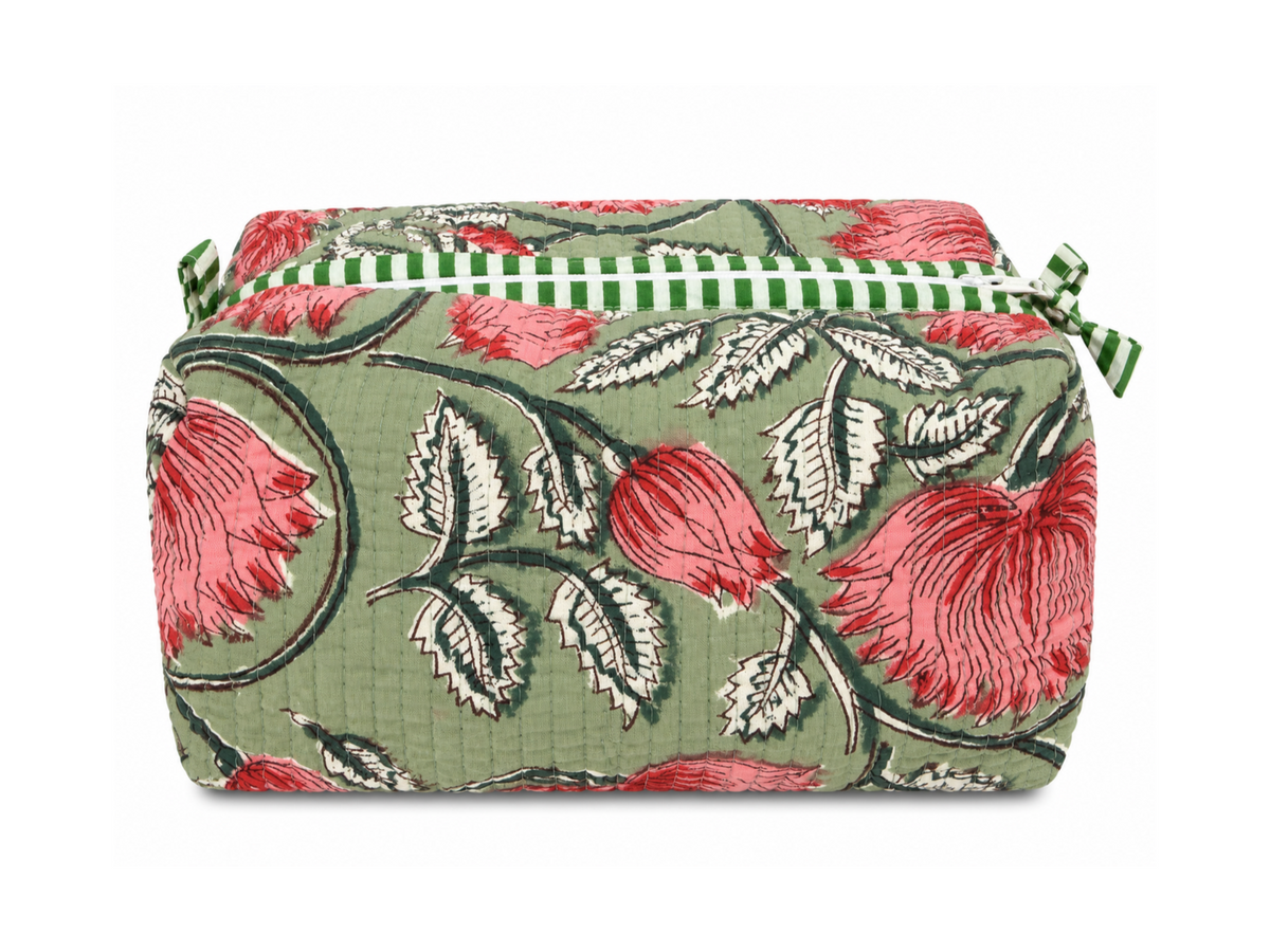 The Cove Cosmetic Case - medium Dusk Rose Print
