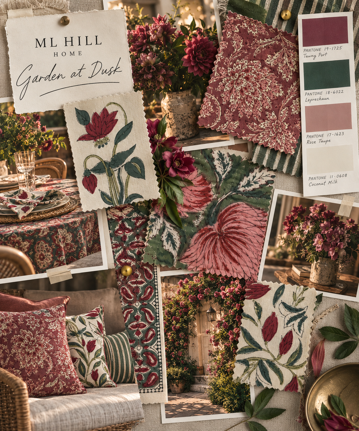 a collage of fabric samples